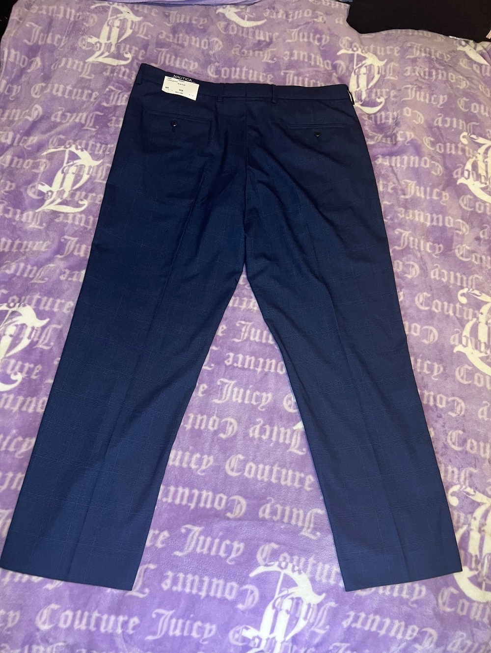 Nautica Blue Plaid Dress Pants W38 NWT